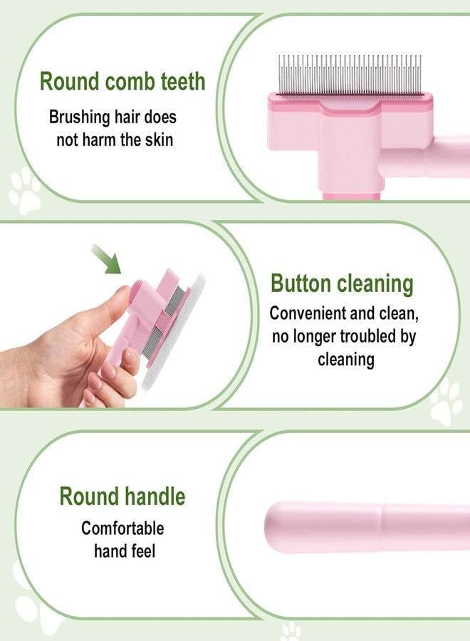 JIGVA Pet Grooming Kit with Comb & Hair Remover Glove | Ideal for Cats and Dogs | Deshedding Glove, Flea Brush, Massage Tool & Easy Clean Release Button Comb | Portable Shedding Solution - Image 4